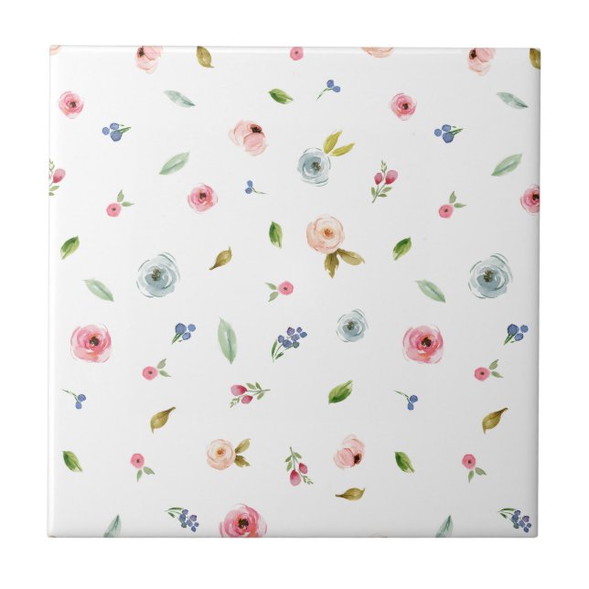 Carreau Fleurs florales Roses Cute botanique Simple Minima (Devant)