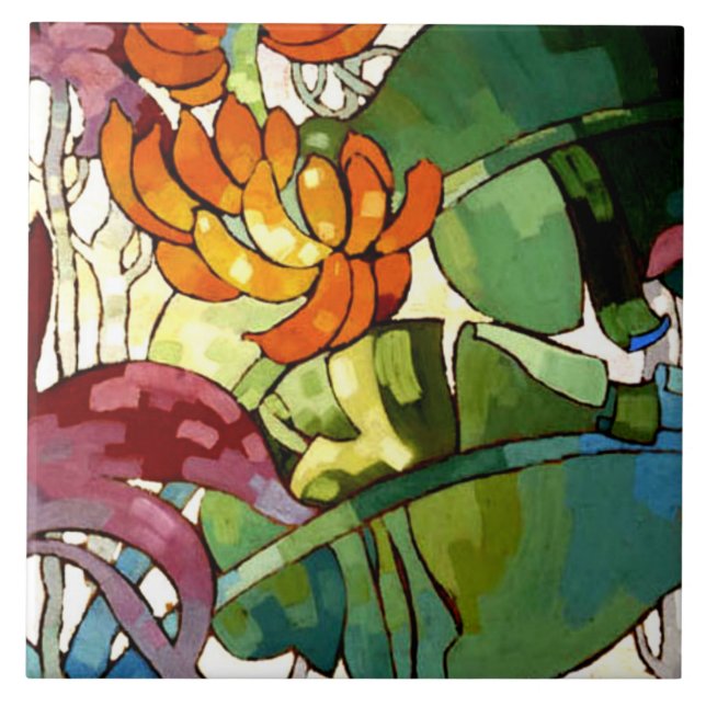 Carreau Fleurs hawaïennes colorées (Devant)