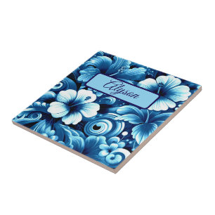 Carreau Fleurs Hawaïennes Tropicales Hibiscus Personnalisé