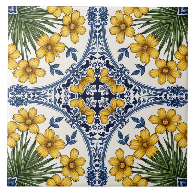 Carreau Fleurs jaunes 3 (Devant)