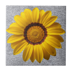 Carreau Fleurs jaunes, texture murale en pierre grise arri