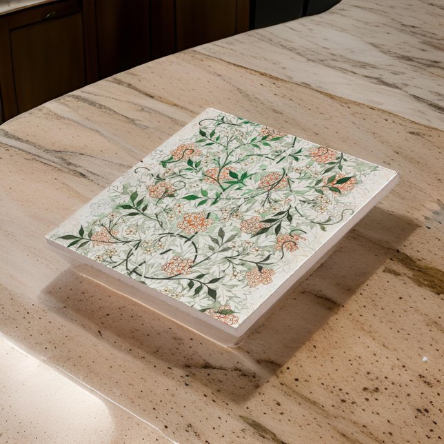 Carreau Fleurs roses Art nouveau Feuilles verts (Créateur téléchargé)