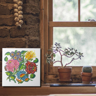 Carreau Fleurs rustiques hongroises