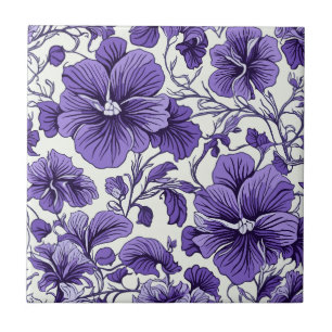 Carreau Fleurs violettes violettes violettes Botaniques Fl