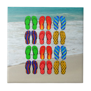 Carreau Flip Flops de plage, Vacances