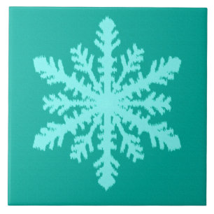 Carreau Flocon de neige Ikat - Turquoise et aqua