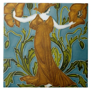Carreau Flora Art Nouveau de Walter Crane