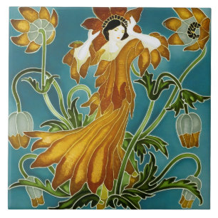 Carreau Flora Art Nouveau de Walter Crane