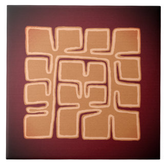 Carreau floral abstrait - Mouvement Arts and Craft