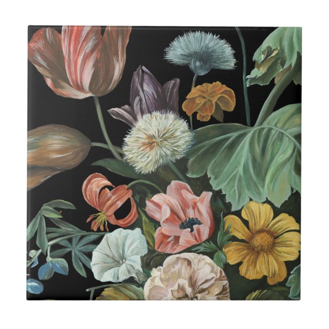 Carreau Floral baroque - Bouquet de fleurs (Devant)