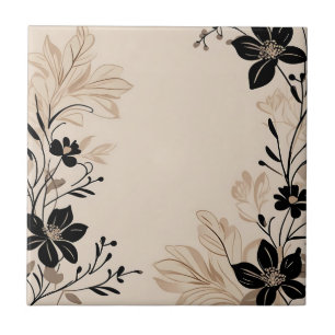 Carreau Floral beige clair