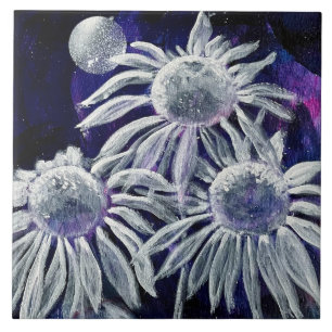 Carreau Floral bleu blanc