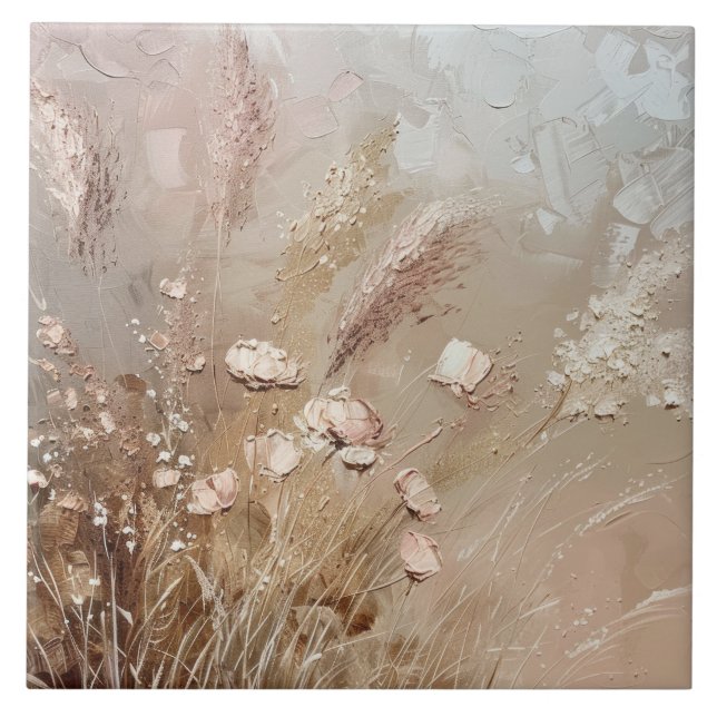 Carreau Floral Boho Beige Blanc (Devant)