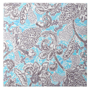 Carreau Floral classique mignon de gris bleu