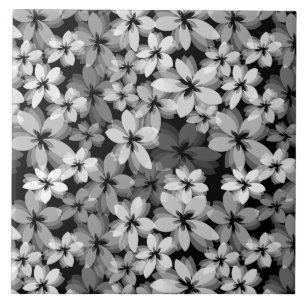 Carreau Floral noir et blanc