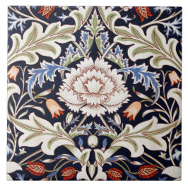 Carreau Floral Pattern Beautiful Flowers Blue Red Green