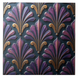 Carreau Flore de cuivre et de prune