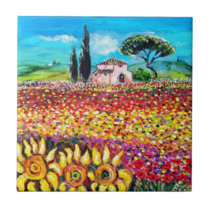 Carreau FLORE EN TOSCANE/ Champs, Pépites et tournesols