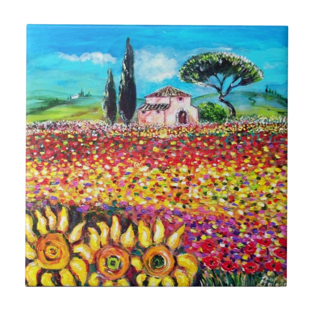 Carreau FLORE EN TOSCANE/ Champs, Pépites et tournesols (Devant)
