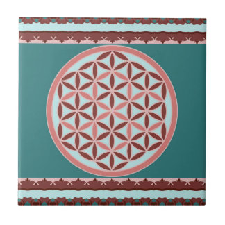 Carreau "Flower of Life – Pastel & Earthy Harmony"