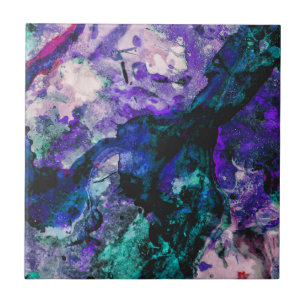 Carreau Fluorite Crystal Geode Marbre Abstrait