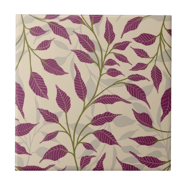 Carreau Flux de Feuilles dansants Délicat Vert Foliage HD (Devant)