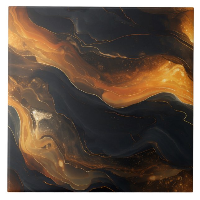 Carreau Flux dynamique Abstrait de lave (Devant)
