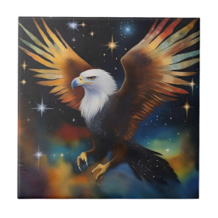 Carreau Flying Eagle Colorful Cosmic Art,