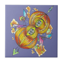 Carreau Flying infinity tile.psychedelic butterfly.