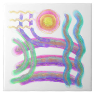 Carreau Flying Sun Abstrait Art