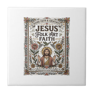 Carreau Foi en Jésus Art Populaire Foi Chrétienne Jésus Ar