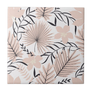 Carreau Foliage floral rose exotique Motif sans parfum