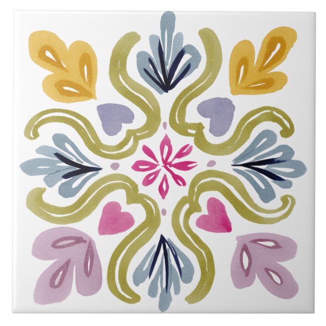 Carreau Folk Garden Watercolor (Devant)