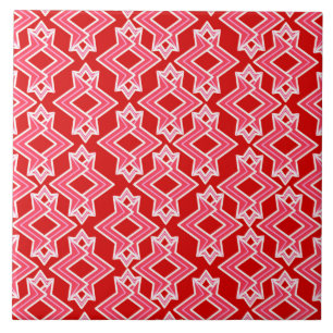 Carreau Fond d'écran Art déco Motif, rouge foncé et rose