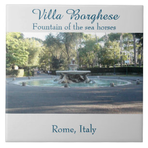 Carreau Fontaine des chevaux de mer, Villa Borghese Jardin