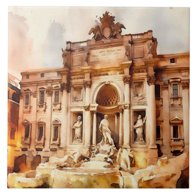 Carreau Fontaines de Trevi, Italie Rome (Devant)