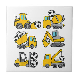 Carreau Football Ball Kids Football Construction Camions