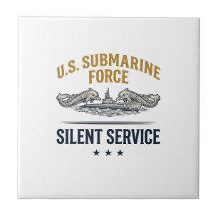Carreau Force de sous-marin vintage Service silencieux Vec