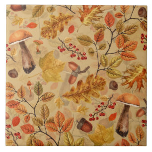 Carreau Forêt automnale sur ocre