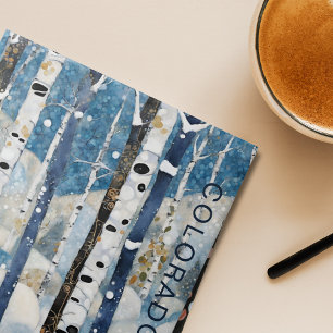 Carreau Forêt d'Aspen Bleu Personnalisé Colorado