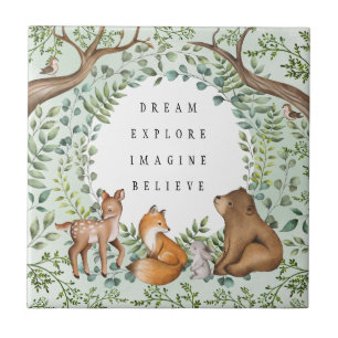Carreau Forêt de Whimsical Animaux Enfants Nursery