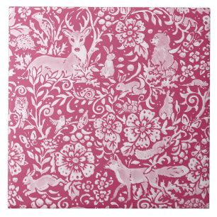 Carreau Forêt d'Imaginaire magenta Animaux Forêt Nature