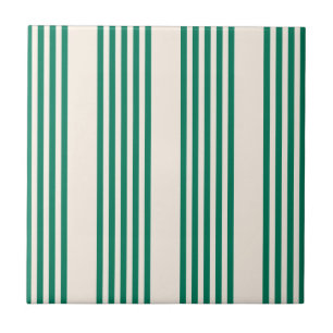 Carreau Forêt vert et beige cinq bandes motif