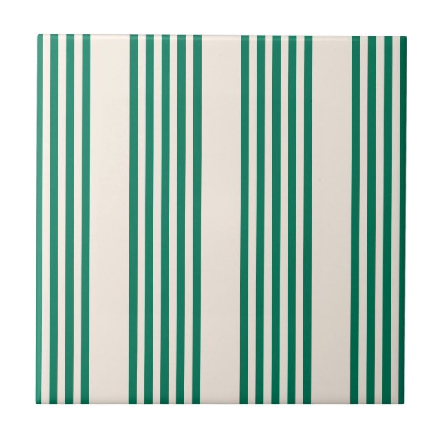 Carreau Forêt vert et beige cinq bandes motif (Devant)