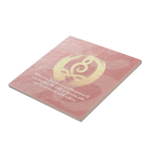 Carreau Formation de Yoga Rose méditation d'or Citations P