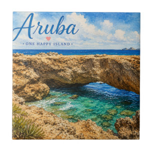 Carreau Formation rocheuse du pont naturel d'Aruba Caraïbe
