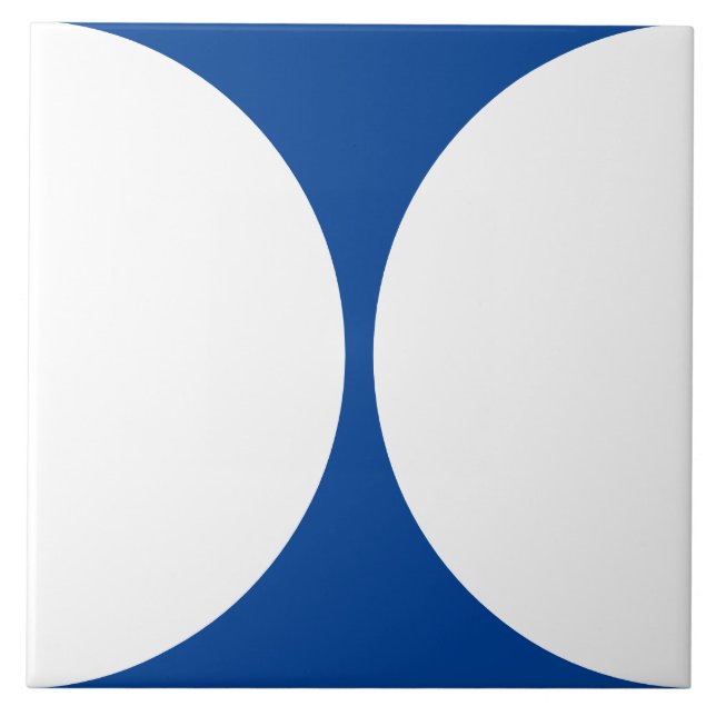 Carreau Forme circulaire Abstraite moderne tuile bleue et  (Devant)