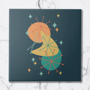 Carreau Formes Abstraites rétro au charbon de bois