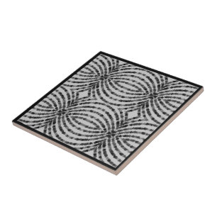 Carreau Formes de triangle gris noir translucide hypnotiqu