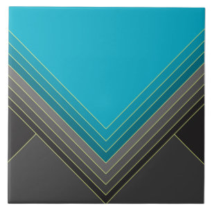 Carreau Formes géométriques Abstraites en turquoise et gri